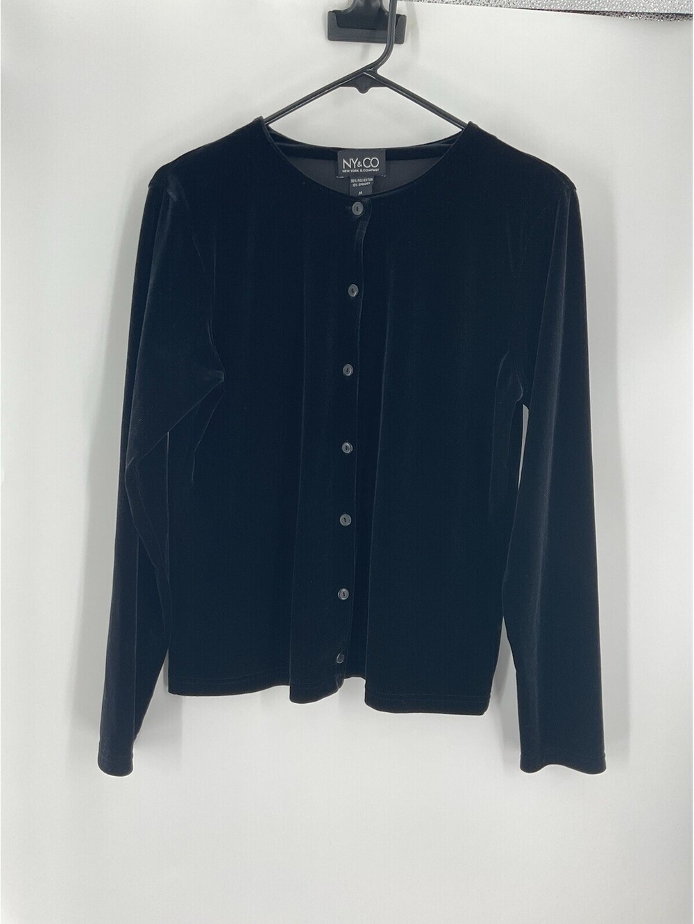 NY & CO WOMEN’S VELVET BUTTON UP BLOUSE 120